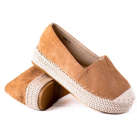 SHELOVET Ruskind espadriller brun