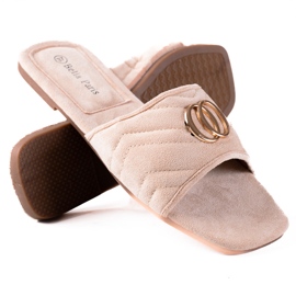 SHELOVET Suede kvinders hjemmesko beige