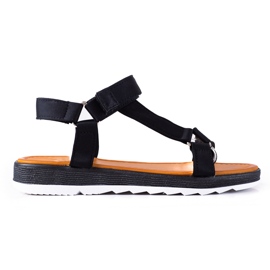 SHELOVET Moderigtige sandaler med velcro sort
