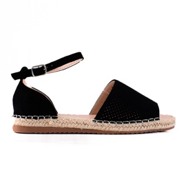 SHELOVET Åbne sandaler med Espadrilles sort