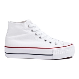 SHELOVET Høje sneakers på platformen hvid
