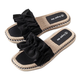 Sorte flip-flops med flæse fra Palmeri
