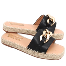 Espadriller med Doria Black kæde sort