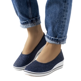Marineblå kile sneakers Friis