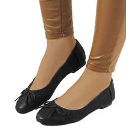 Matsorte ballerinaer med Morgana-sløjfe