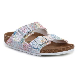 Birkenstock Arizona Kids Flashy Hologram Sølv flip-flops 1022173 flerfarvet