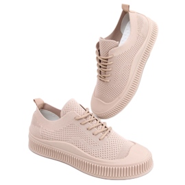 Posten Khaki damestrømpesneakers beige