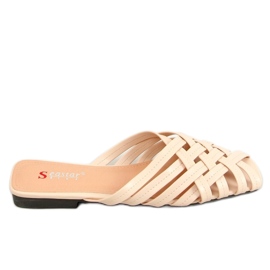 Loretta Beige flettede dametøfler