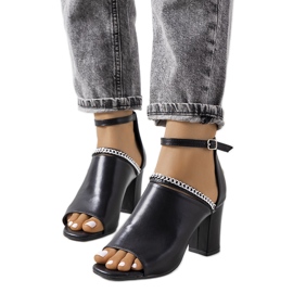 Sorte Nasrin Shank-sandaler