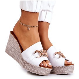 Lewski Shoes Læder wedge hjemmesko Lewski 3062 Hvid