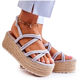 PS1 Sandaler på den blå flettede platform Crazy In Love brun