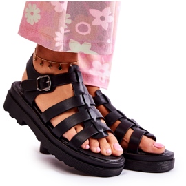 PG1 Moderigtige sandaler med stropper Sort Malien