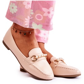 PG1 Dame loafers med dekorative perler Beige Sergia