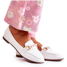 PG1 Dame loafers med dekorative perler, hvid Sergia