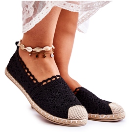 PH1 Kvinders sorte gennembrudte Slip-on Espadrilles