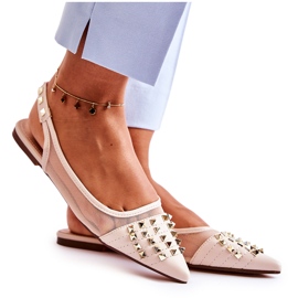 Dameballerinaer med nitter Beige Kinley