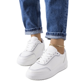 Dounya hvide sneakers til kvinder sølv