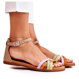Moderigtige kvinders sandaler Maciejka L4953-04 Multicolor beige brun flerfarvet