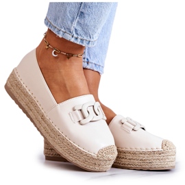FB2 Klassiske Espadriller På Beige Julianne Platform
