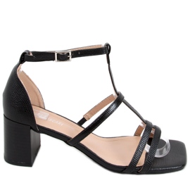 Vinta Black højhælede sandaler sort