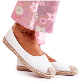 Klassiske kvinders hvide læder Espadrilles Calabria beige