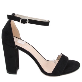 Højhælede sandaler fra Ariel Black Suede sort