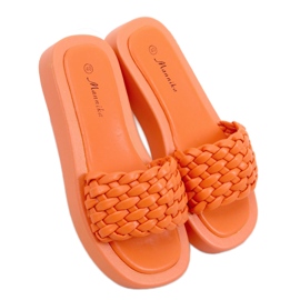 BM Højhælede sandaler med vævede Elida Orange striber