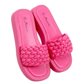 Højhælede sandaler med flettede Elida Fushia striber lyserød