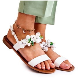 WS1 Moderigtige sandaler med hvide Hally-perler