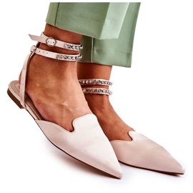 WS1 Damesandaler med tå i beige Amisha