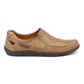 Olivier Loafers i læder til mænd til sommer 602 beige