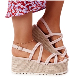 PS1 Beige Platform Sandaler Med Flettet Beige Crazy In Love