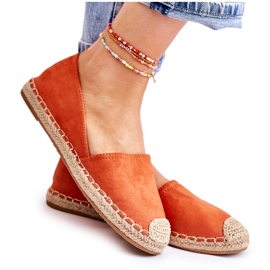 PG1 Klassiske orange ruskinds-espadriller til kvinder Clarice