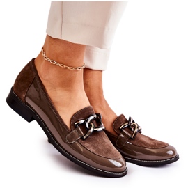 Klassiske loafers med kæde Laura Messi 2531 Brun