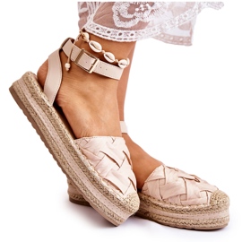 WS1 Espadrillesandaler til kvinder på den beige Susane platform