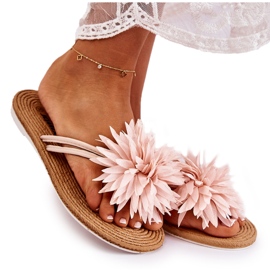 WJ1 Dameflip-flops med stofpynt Lys pink Eviana lyserød