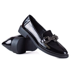 SHELOVET Lakerede dame loafers sort