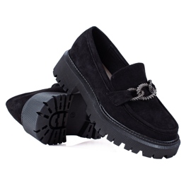 SHELOVET Loafers på platformen sort
