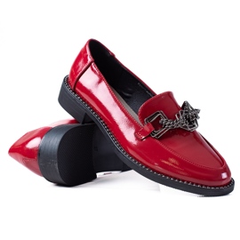 SHELOVET Lakerede dame loafers rød