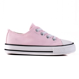 Pink Vico børnesneakers med elastik lyserød