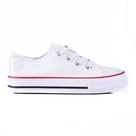 Hvide Vico børnesneakers med elastikker