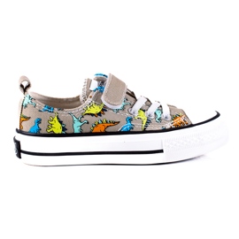 Drenge sneakers Shelovet grå dinosaurer