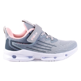 Vico pigesneakers, stof grå lyserød