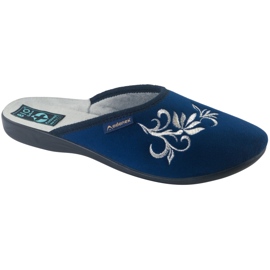 Adanex 27860 marineblå velour hjemmesko