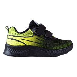 Shelovet drengesneakers med dobbelt velcro sort og gul