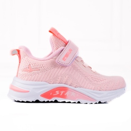 Vico pigesneakers, stof på tyk sål lyserød