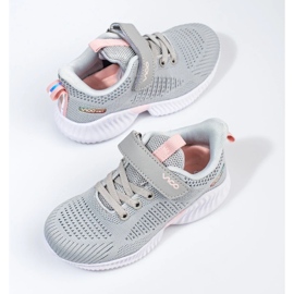 Vico børns gennembrudte lysegrå sneakers