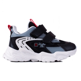 Shelovet drengesneakers med en tyk sål sort