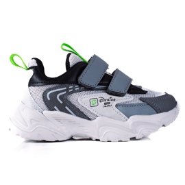 Shelovet drengesneakers med tyk sål, lysegrå
