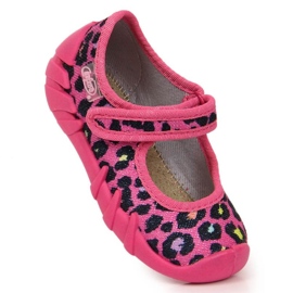 Befado Jr BEF1G velcro hjemmesko pink leopard lyserød